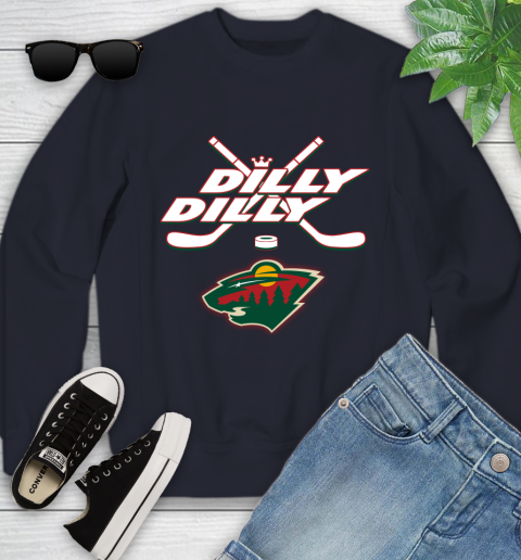 NHL Minnesota Wild Dilly Dilly Hockey Sports Youth Sweatshirt 3