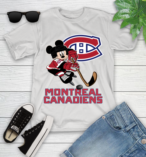 NHL Montreal Canadiens Mickey Mouse Disney Hockey T Shirt Youth T-Shirt