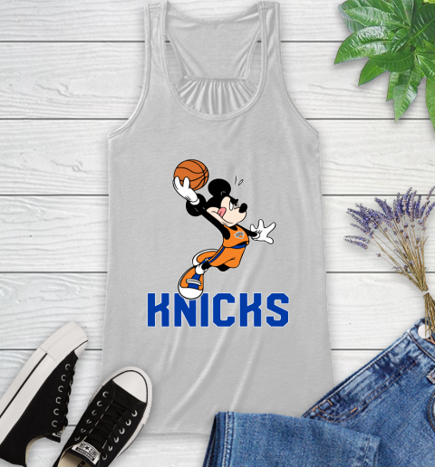 NBA Basketball New York Knicks Cheerful Mickey Mouse Shirt Racerback Tank 2