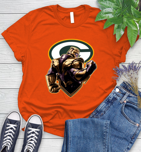 NFL Thanos Avengers Endgame Football Sports Green Bay Packers Women's T-Shirt 4