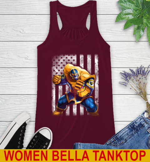 NBA Basketball Indiana Pacers Thanos Marvel American Flag Shirt Racerback Tank 2