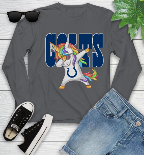 Indianapolis Colts NFL Football Funny Unicorn Dabbing Sports Youth Long Sleeve 8