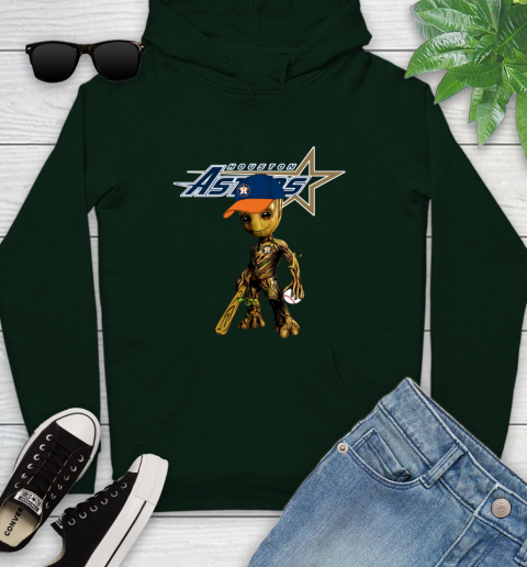 MLB Houston Astros Groot Guardians Of The Galaxy Baseball Youth Hoodie 13