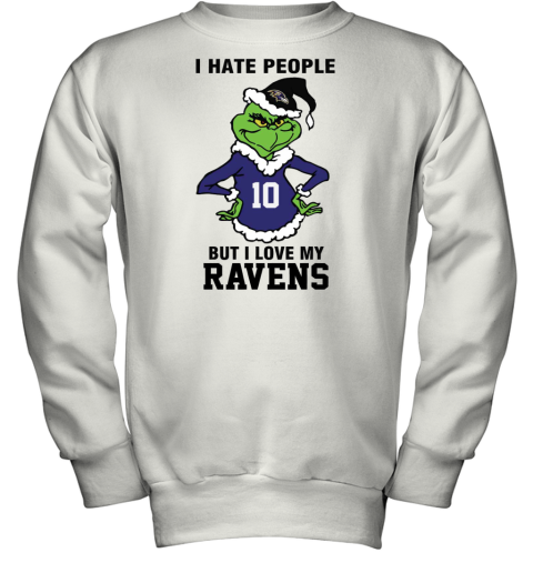 I Hate People But I Love My Ravens Baltimore Ravens NFL Teams Youth Sweatshirt
