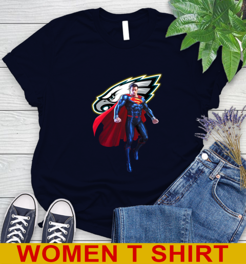NFL Superman DC Sports Football Philadelphia Eagles Women's T-Shirt 3