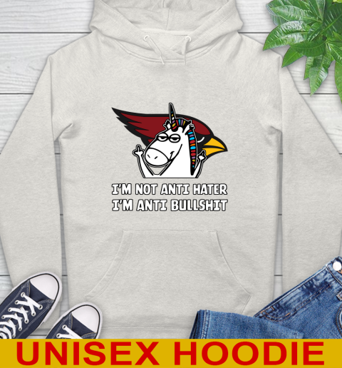 Arizona Cardinals NFL Football Unicorn I'm Not Anti Hater I'm Anti Bullshit Hoodie 12