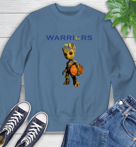 Golden State Warriors NBA Basketball Groot Marvel Guardians Of The Galaxy Sweatshirt 7