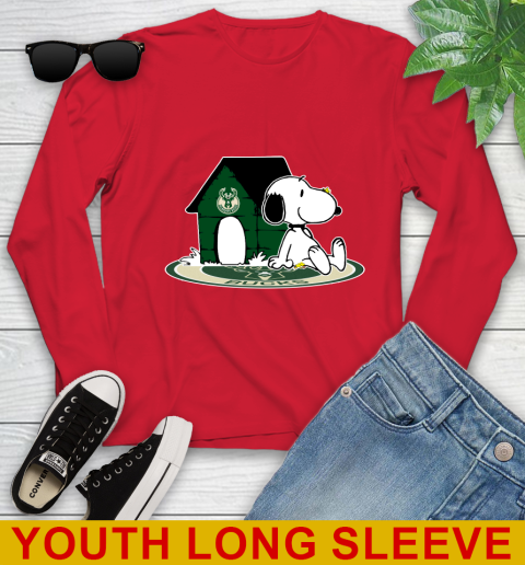 NBA Basketball Milwaukee Bucks Snoopy The Peanuts Movie Shirt Youth Long Sleeve 11