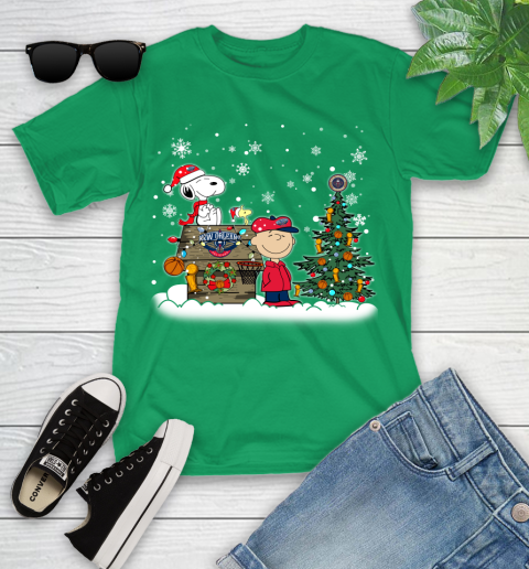 New Orleans Pelicans NBA Basketball Christmas The Peanuts Movie Snoopy Championship Youth T-Shirt 8