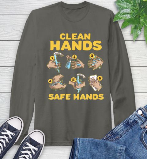 Nurse Shirt Washing Clean Hands Safe Hand Hygiene Wash Save T Shirt Long Sleeve T-Shirt 22