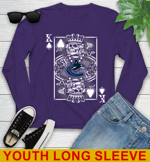 Vancouver Canucks NHL Hockey The King Of Spades Death Cards Shirt Youth Long Sleeve 4