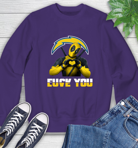 NHL San Diego Chargers Deadpool Love You Fuck You Football Sports Sweatshirt 4