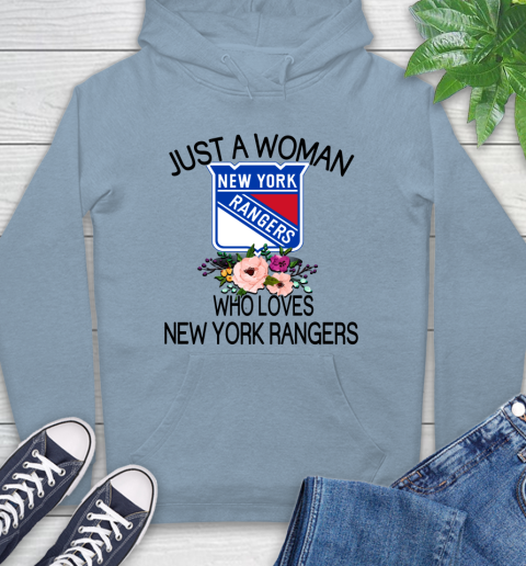 NHL Just A Woman Who Loves New York Rangers Hockey Sports Hoodie 6