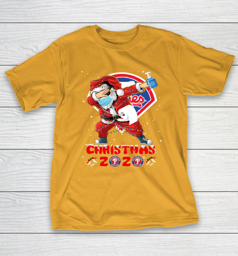 Philadelphia Phillies Funny Santa Claus Dabbing Christmas 2020 MLB T-Shirt 2