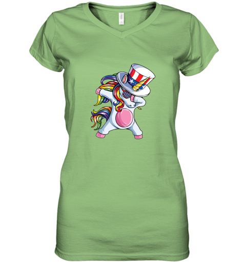Day 4th Of July Dabbing Uncle Sam Gifts Women's V-Neck T-Shirt