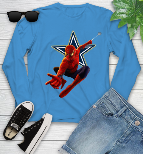 NFL Spider Man Avengers Endgame Football Dallas Cowboys Youth Long Sleeve 7