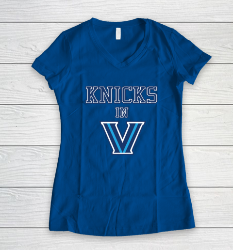 New York Knicks In V Villanova Wildcats Women's V-Neck T-Shirt 5