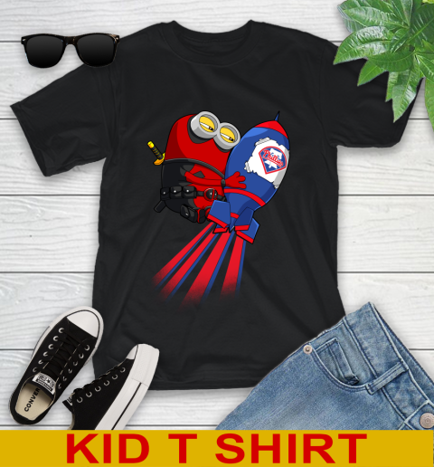 MLB Baseball Philadelphia Phillies Deadpool Minion Marvel Shirt Youth T-Shirt