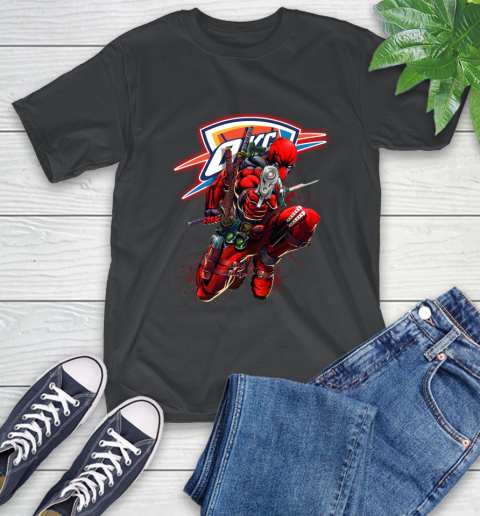 NBA Deadpool Marvel Comics Sports Basketball Oklahoma City Thunder T-Shirt 2