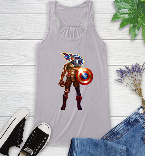NFL Captain America Marvel Avengers Endgame Football Sports Tennessee Titans Racerback Tank 5