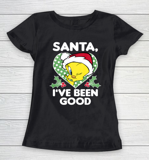 Looney Tunes Christmas Tweety Bird Santa I ve Been Good Women's T-Shirt