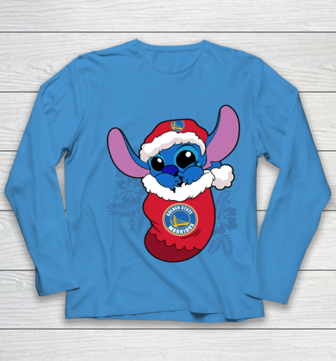Golden State Warriors Christmas Stitch In The Sock Funny Disney NBA Youth Long Sleeve 7