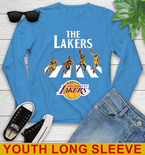 NBA Basketball Los Angeles Lakers The Beatles Rock Band Shirt Youth Long Sleeve 8