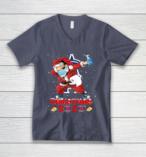 Los Angeles Angels Funny Santa Claus Dabbing Christmas 2020 MLB V-Neck T-Shirt 7