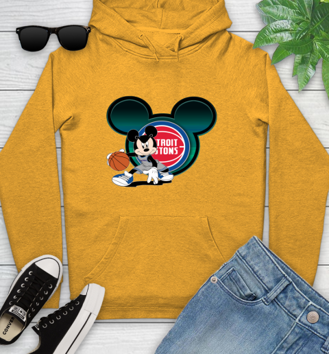 NBA Detroit Pistons Mickey Mouse Disney Basketball Youth Hoodie 3