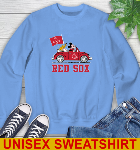 MLB Baseball Boston Red Sox Pluto Mickey Driving Disney Shirt Sweatshirt 11
