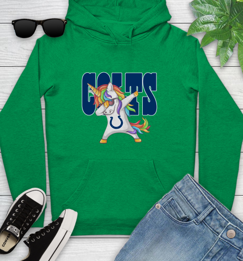Indianapolis Colts NFL Football Funny Unicorn Dabbing Sports Youth Hoodie 7