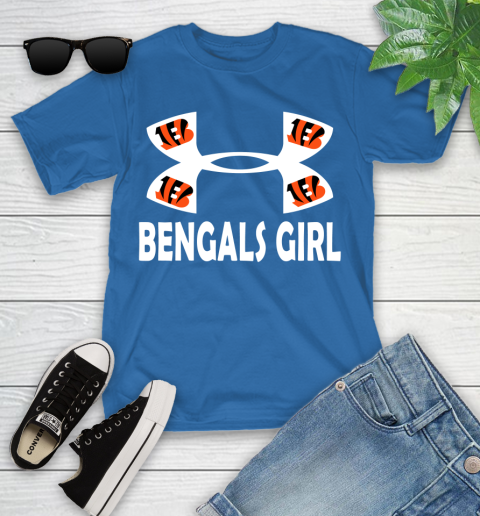 NFL Cincinnati Bengals Girl Under Armour Football Sports Youth T-Shirt 12