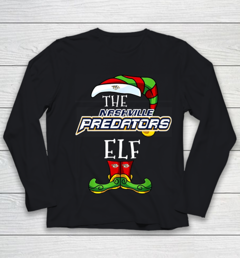 Nashville Predators Christmas ELF Funny NHL Youth Long Sleeve