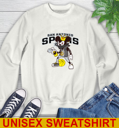 San Antonio Spurs NBA Basketball Mickey Peace Sign Sports Sweatshirt
