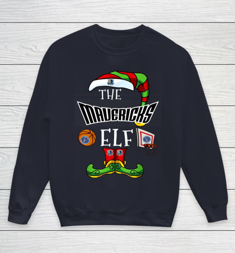 Dallas Mavericks Christmas ELF Funny NBA Youth Sweatshirt 2