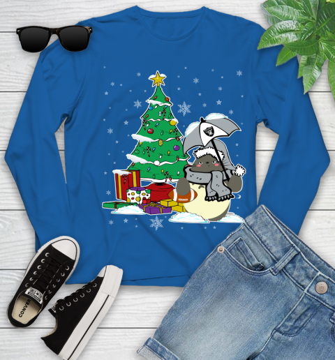 Oakland Raiders NFL Football Cute Tonari No Totoro Christmas Sports Youth Long Sleeve 10