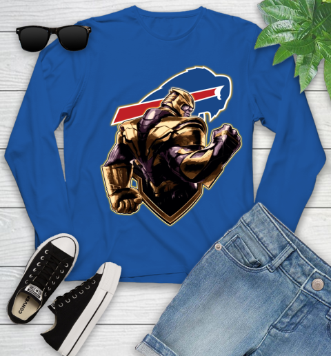NFL Thanos Avengers Endgame Football Sports Buffalo Bills Youth Long Sleeve 9
