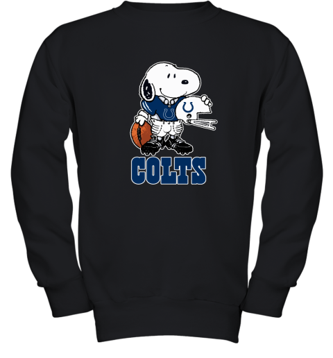 Snoopy A Strong And Proud Indianapolis Colts Player NFL Youth Sweatshirt