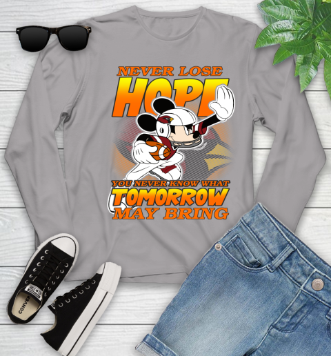 Atlanta Falcons NFL Football Mickey Disney Never Lose Hope (2) Youth Long Sleeve 5