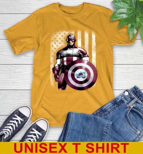 Colorado Avalanche NHL Hockey Captain America Marvel Avengers American Flag Shirt T-Shirt 2