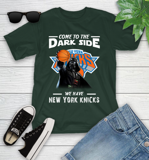 NBA Come To The Dark Side We Have New York Knicks Star Wars Darth Vader Basketball Youth T-Shirt 5