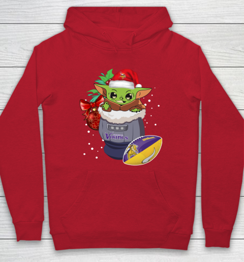 Minnesota Vikings Christmas Baby Yoda Star Wars Funny Happy NFL Hoodie 10