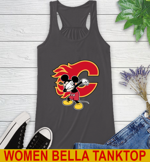 Calgary Flames NHL Hockey Dabbing Mickey Disney Sports Racerback Tank 12