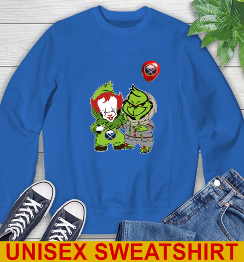 Buffalo Sabres Baby Pennywise Grinch Christmas NHL Hockey Sweatshirt 9