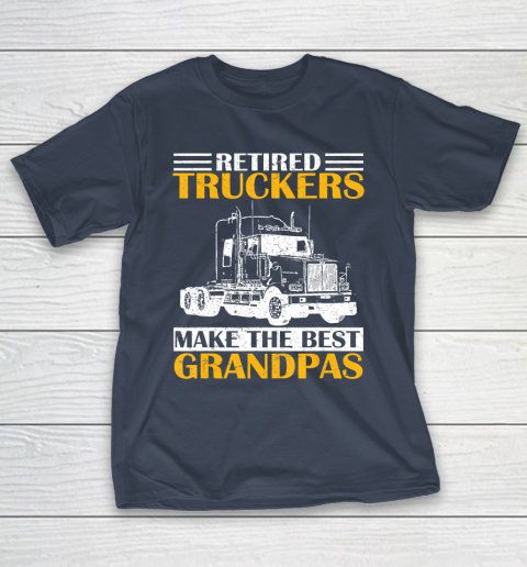 GrandFather gift shirt Vintage Retired Trucker Make The Best Grandpa Retirement Tee T Shirt T-Shirt 3