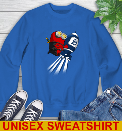 MLB Baseball Detroit Tigers Deadpool Minion Marvel Shirt Sweatshirt 11