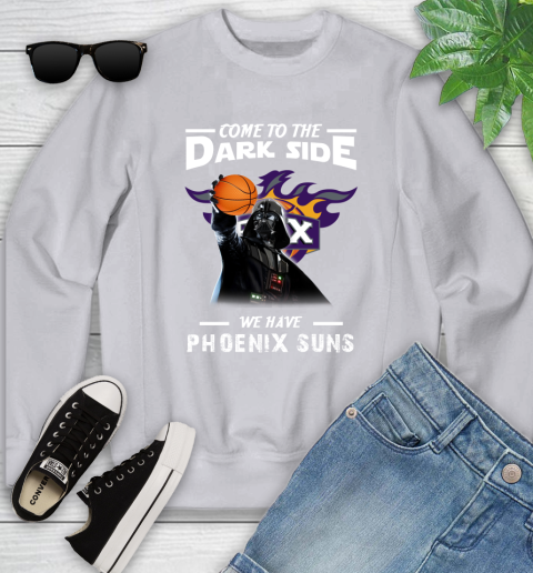 NBA Come To The Dark Side We Have Phoenix Suns Star Wars Darth Vader Basketball Youth Sweatshirt 3