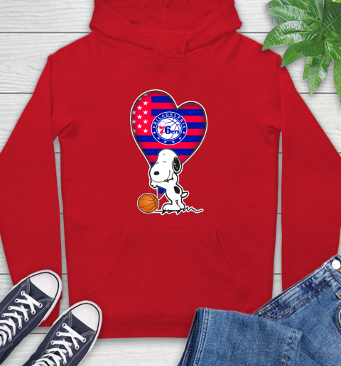 Philadelphia 76ers NBA Basketball The Peanuts Movie Adorable Snoopy Hoodie 10