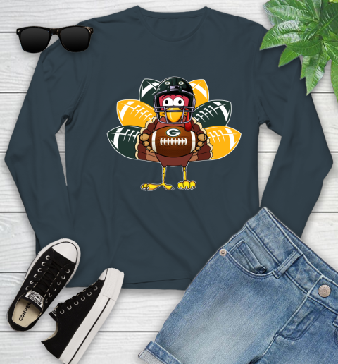 Green Bay Packers Turkey Thanksgiving Day Youth Long Sleeve 8