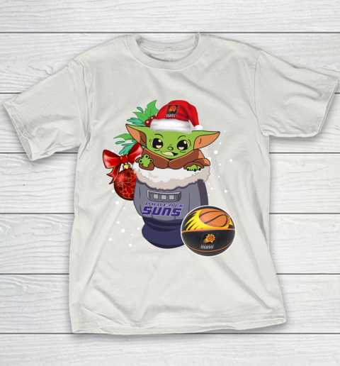 Phoenix Suns Christmas Baby Yoda Star Wars Funny Happy NBA Youth T-Shirt 11